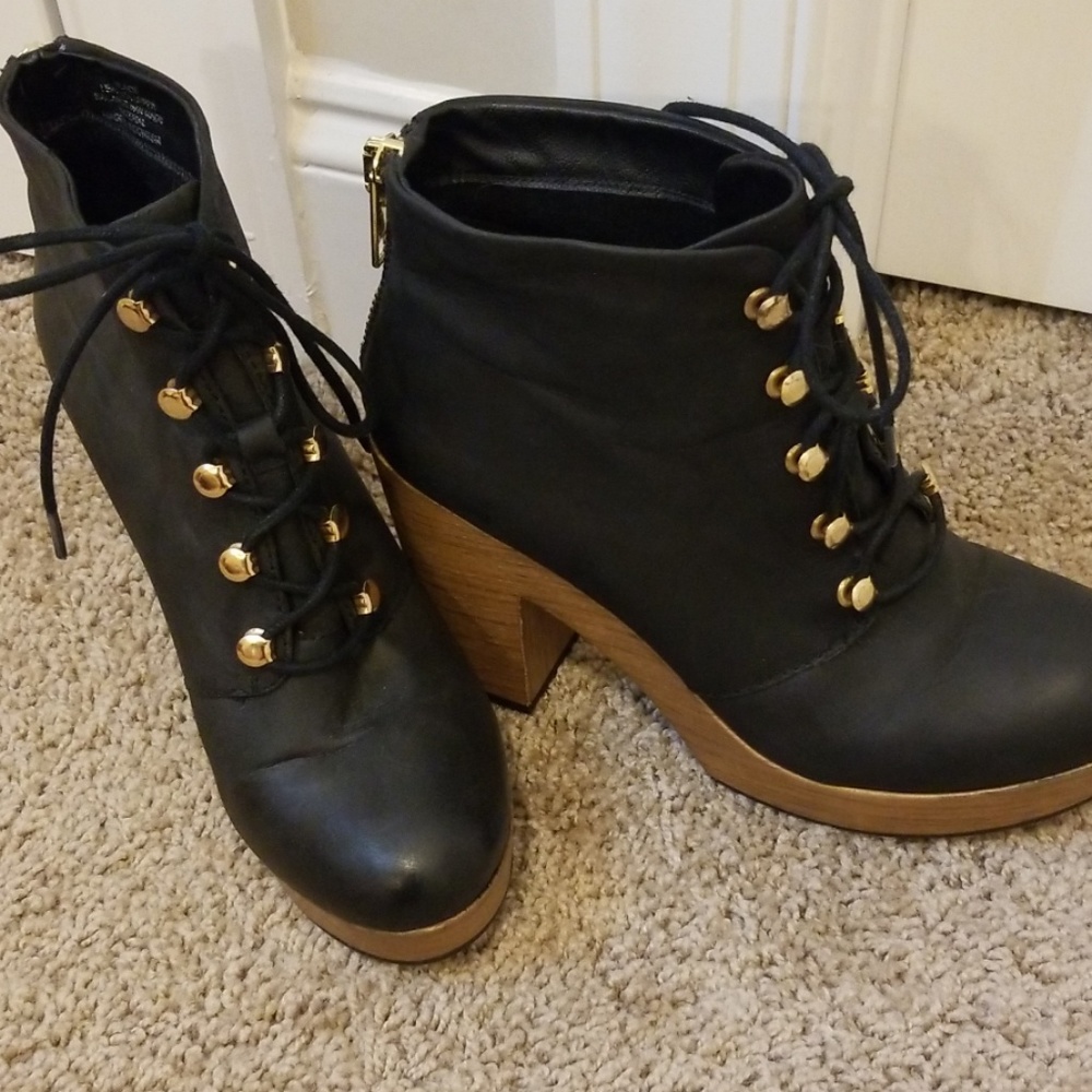 Black combat style boots